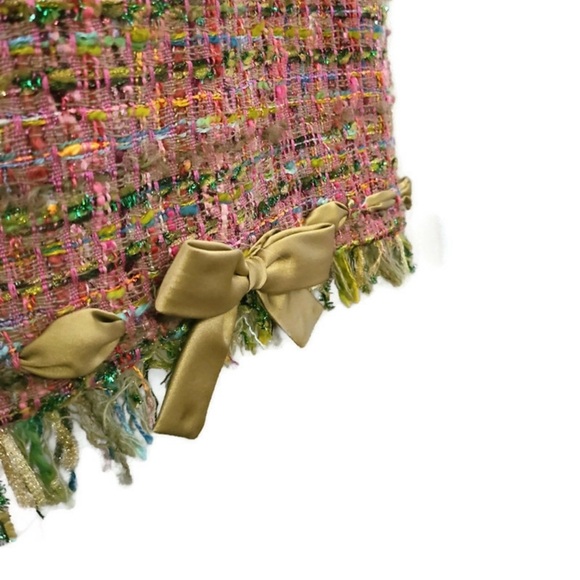 Two Piece EUC Rickie Freeman Teri Jon skirt suit with blazer green & pink size 8 - Picture 7 of 10